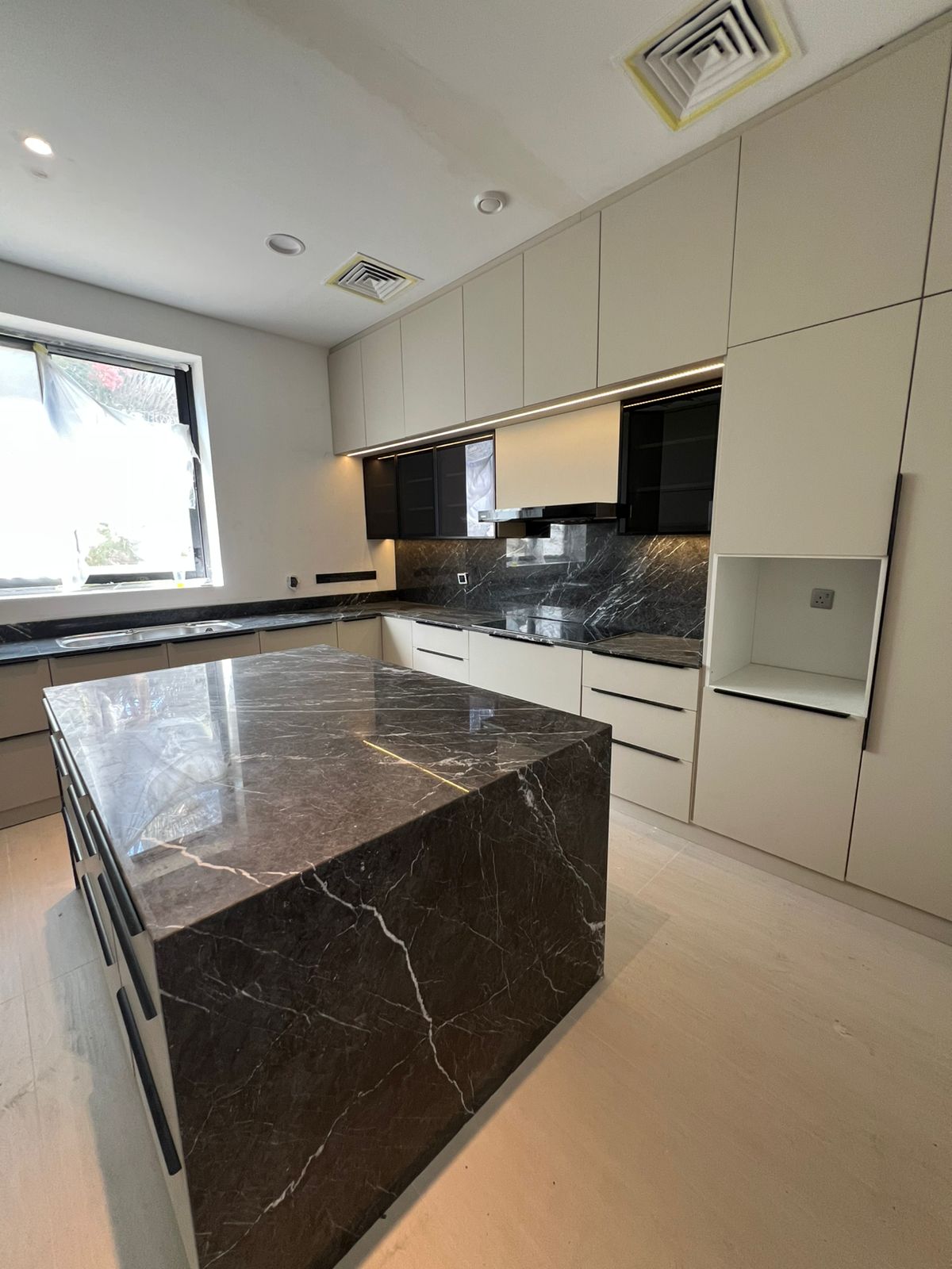 Modern kitchen island detail
